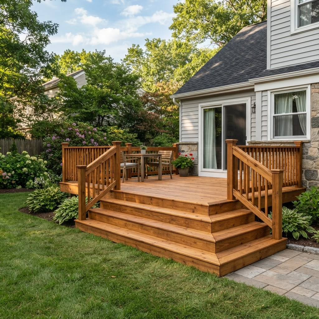 Backyard Deck Repair & Stain