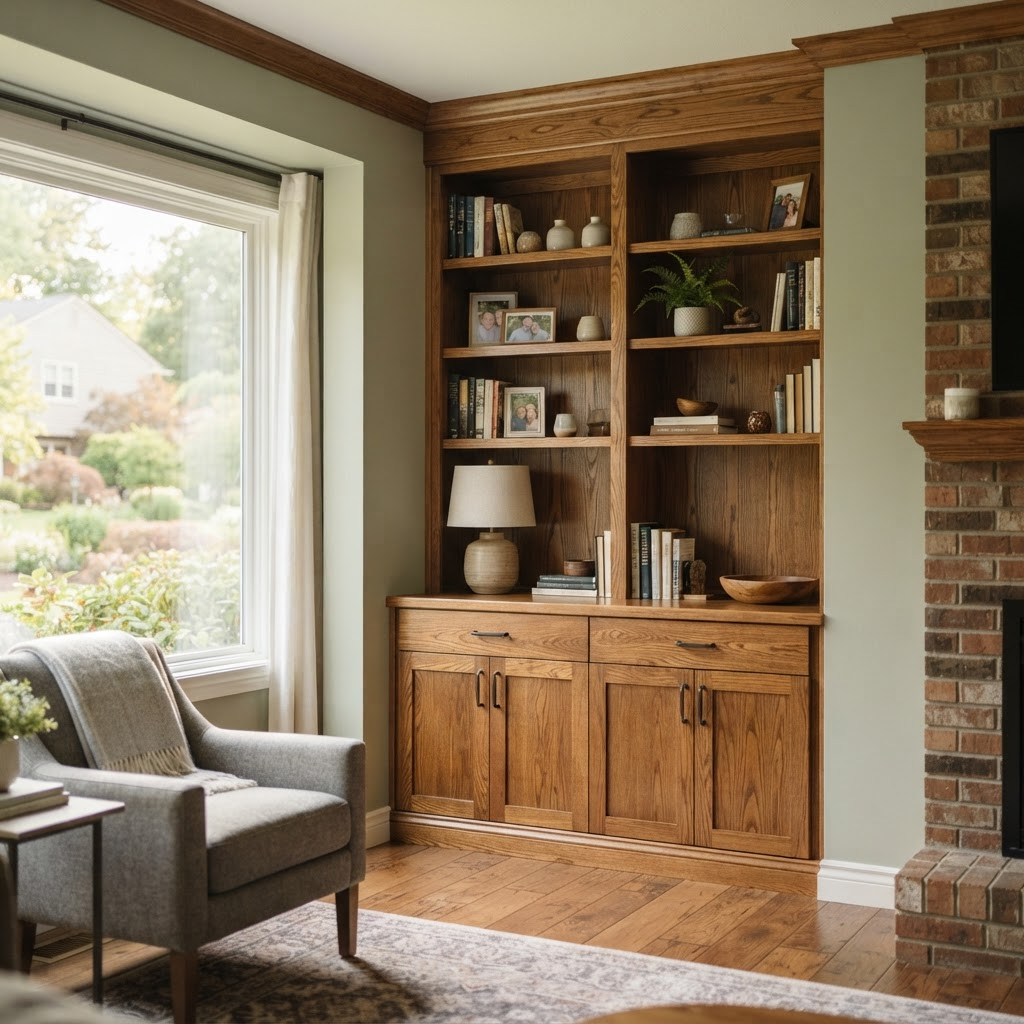 Living Room Built-In Shelving